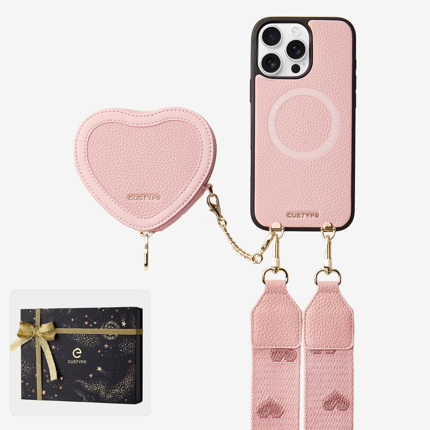 Starlight Gift Box- Morandi Sling iPhone Case with Heart Pouch