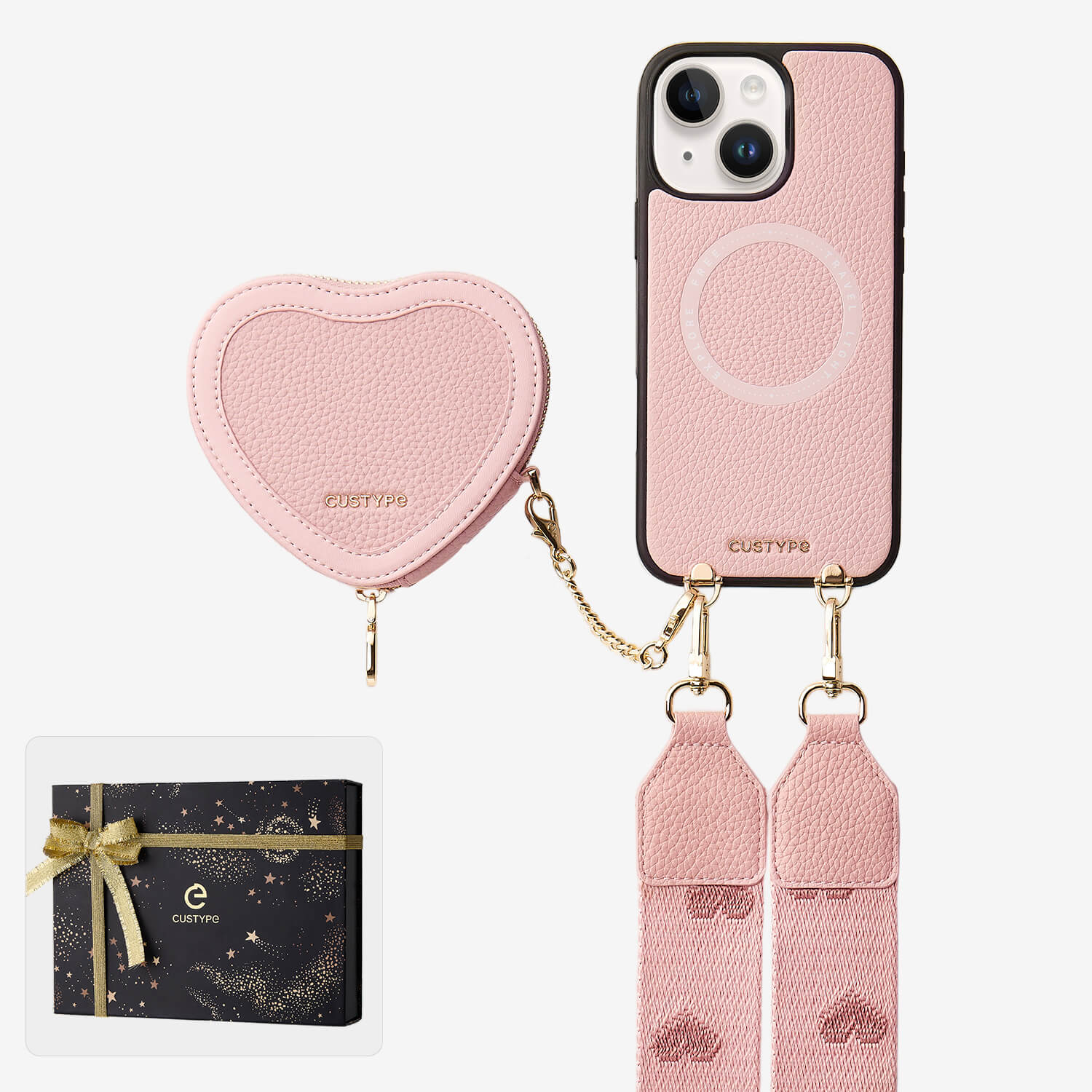 Starlight Gift Box- Morandi Sling iPhone Case with Heart Pouch