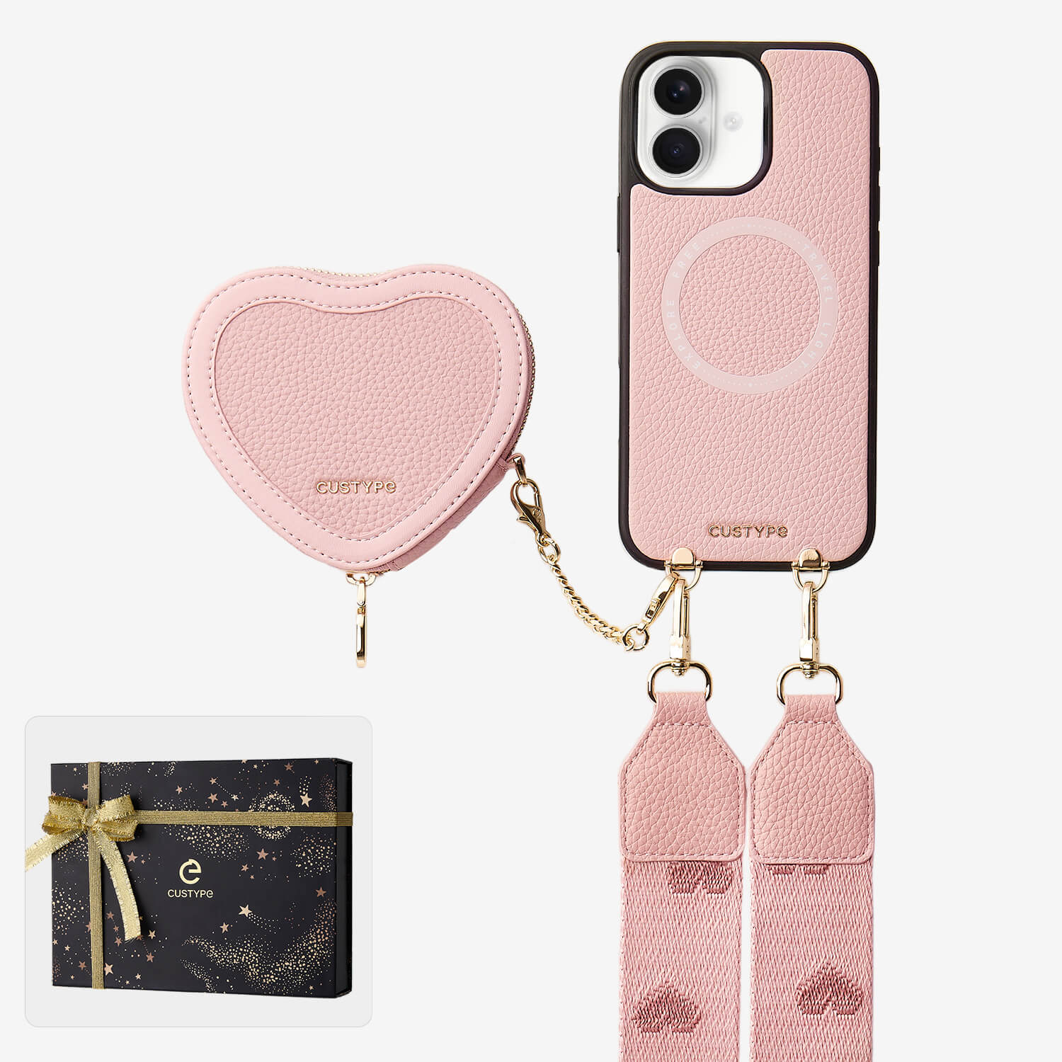 Starlight Gift Box- Morandi Sling iPhone Case with Heart Pouch