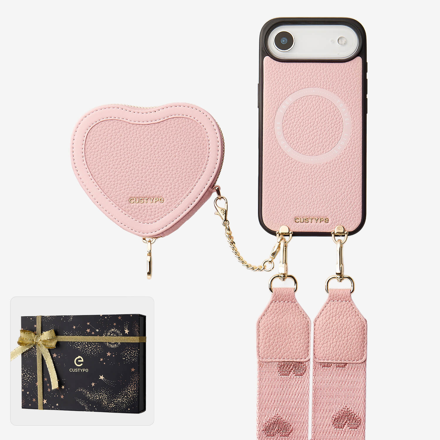 Starlight Gift Box- Morandi Sling iPhone Case with Heart Pouch