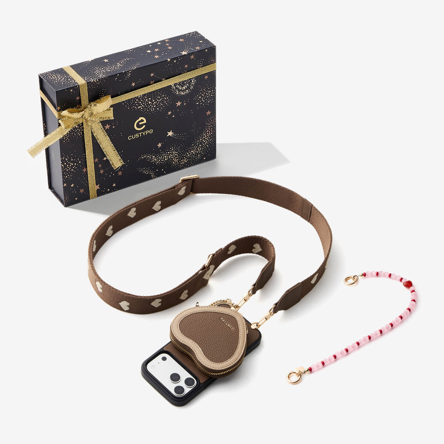 Starlight Gift Box- Morandi Sling iPhone Case with Heart Pouch