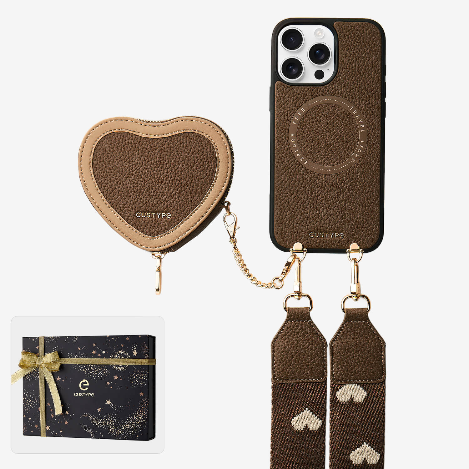 Starlight Gift Box- Morandi Sling iPhone Case with Heart Pouch
