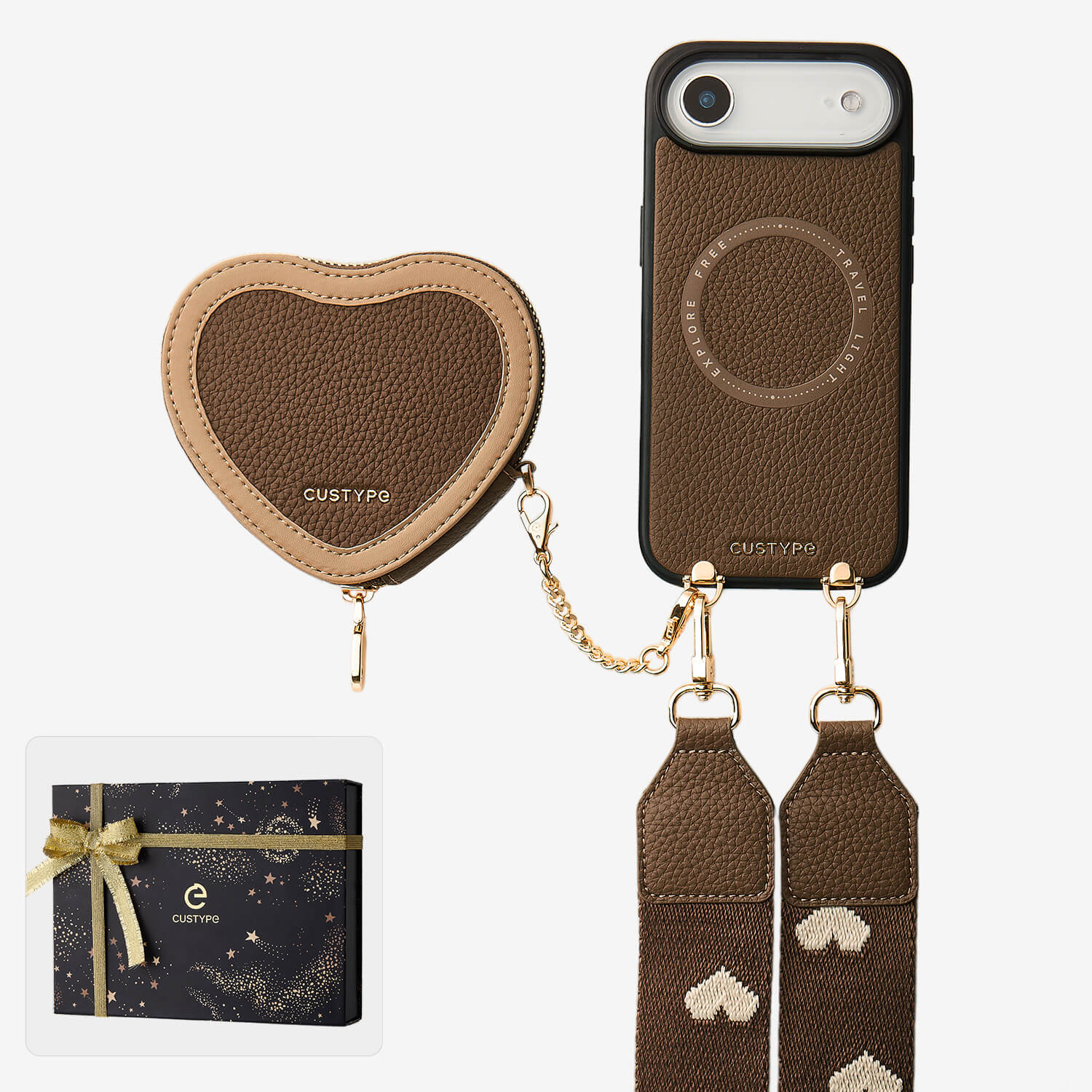 Starlight Gift Box- Morandi Sling iPhone Case with Heart Pouch