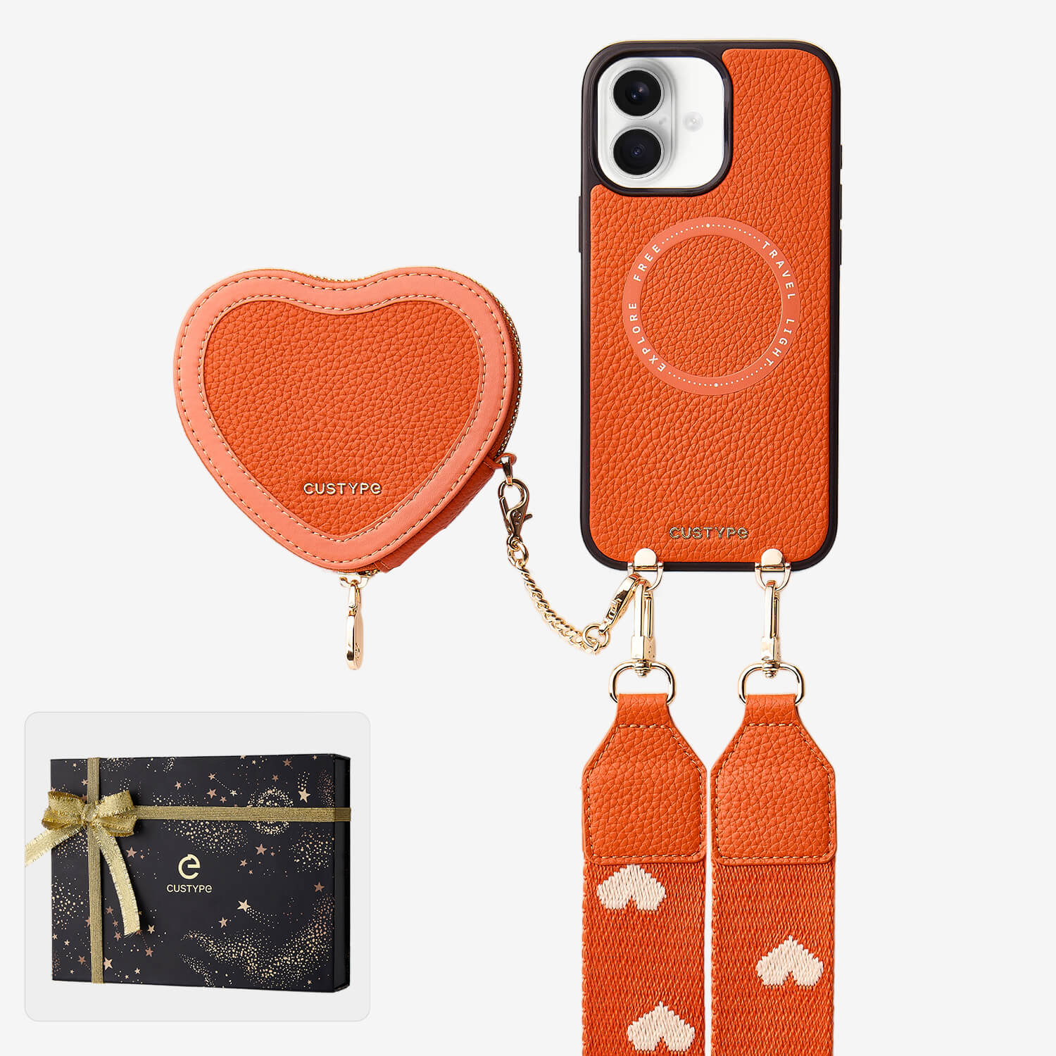 Starlight Gift Box- Morandi Sling iPhone Case with Heart Pouch