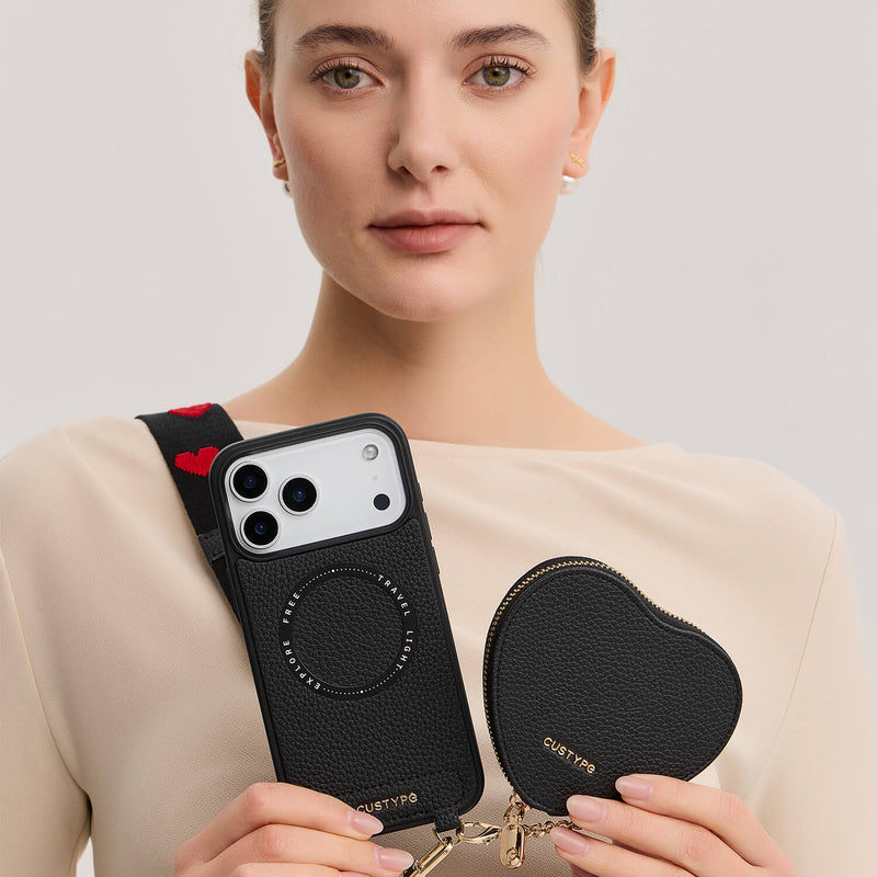 Heart Design Kit- Magnetic Phone Case with Webbing Crossbody & Pouch