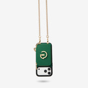 Green premium iPhone 17 Pro Max MagSafe-compatible crossbody phone case for moms