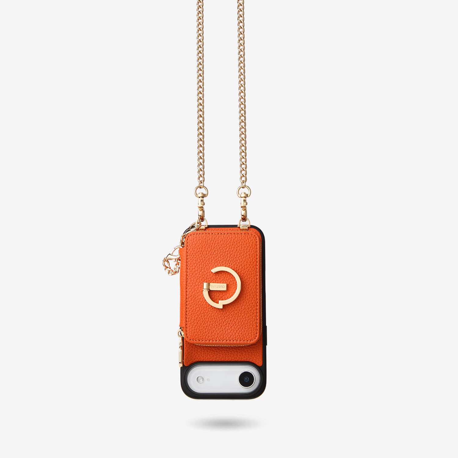 Orange iPhone 17 Air crossbody phone case set with  magnetic wallet and strap for travel