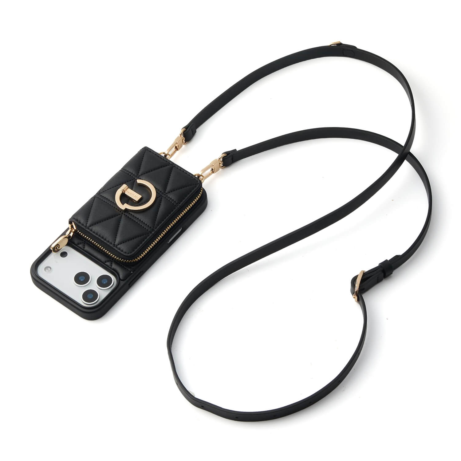 ThreadTrend- Triangle Argyle Phone Case Round Bag Set