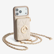 LuxeCharm- Triangle Argyle Phone Case with Adjustable Chain Strap