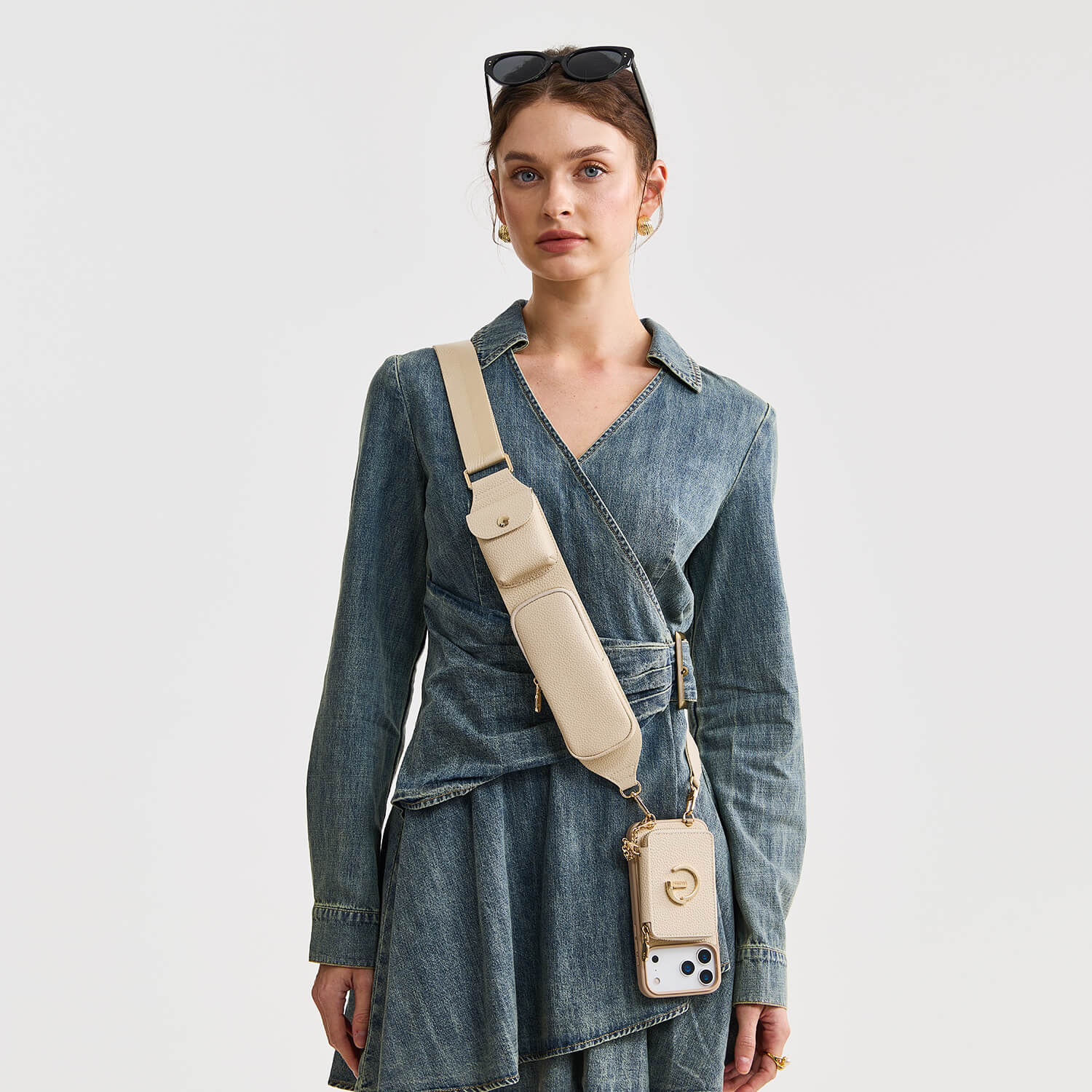 Utility Series- Wallet Phone Case with Utility Crossbody Strap