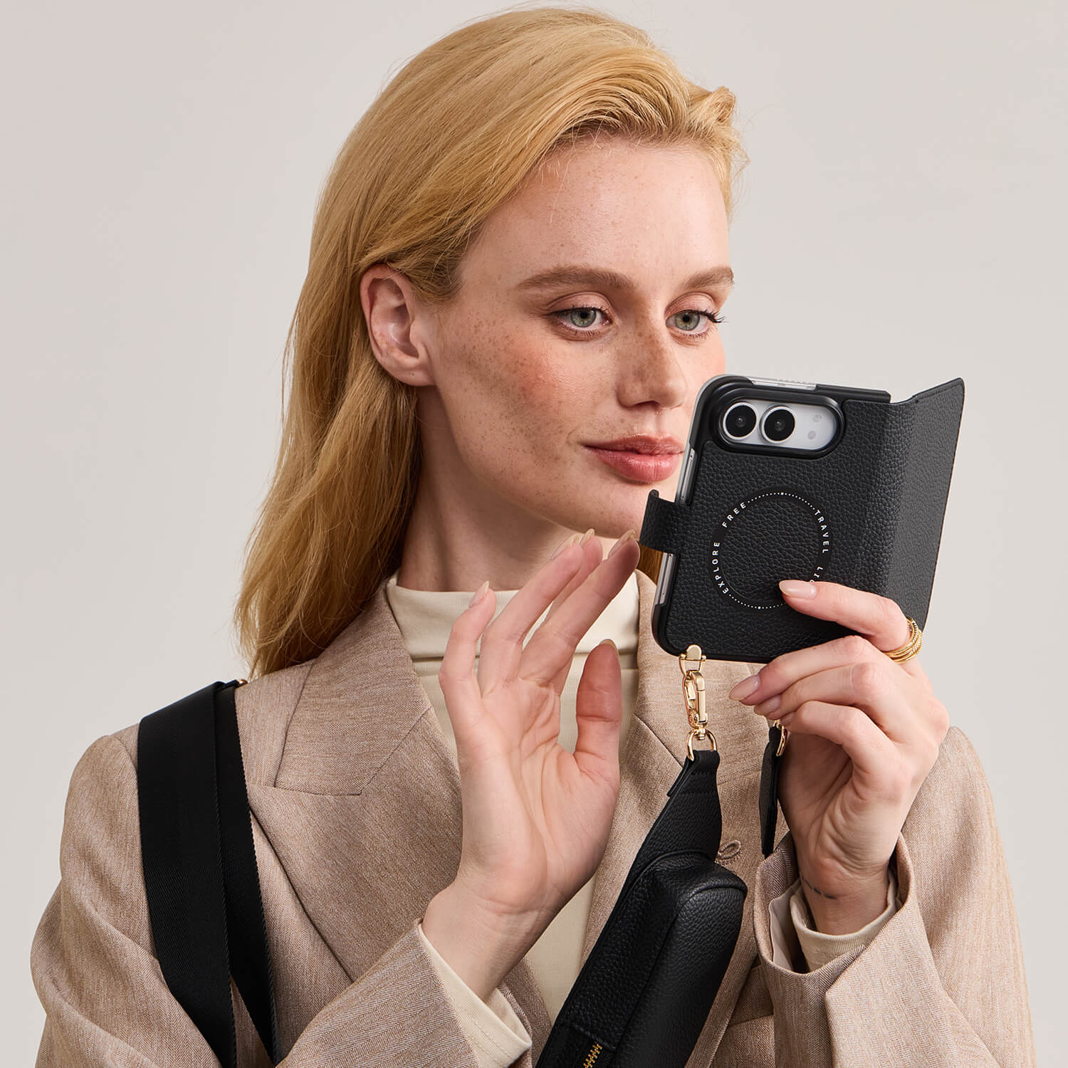 Utility Series- iPhone Duo Folio Case with Utility Crossbody Strap