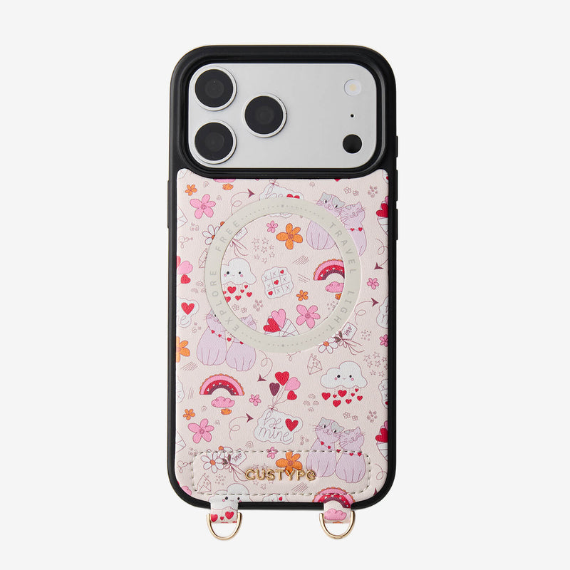 Valentine Theme- Crossbody Phone Case with Purse & Pouch-Custype