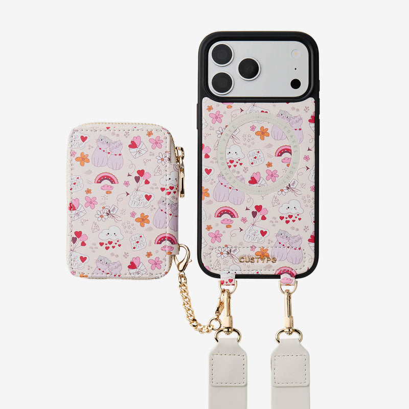 Valentine Theme- Crossbody Phone Case with Purse & Pouch-Custype