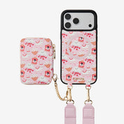 バレンタインテーマ クロスボディスマホケース（ポーチ＆ミニポーチ付き）