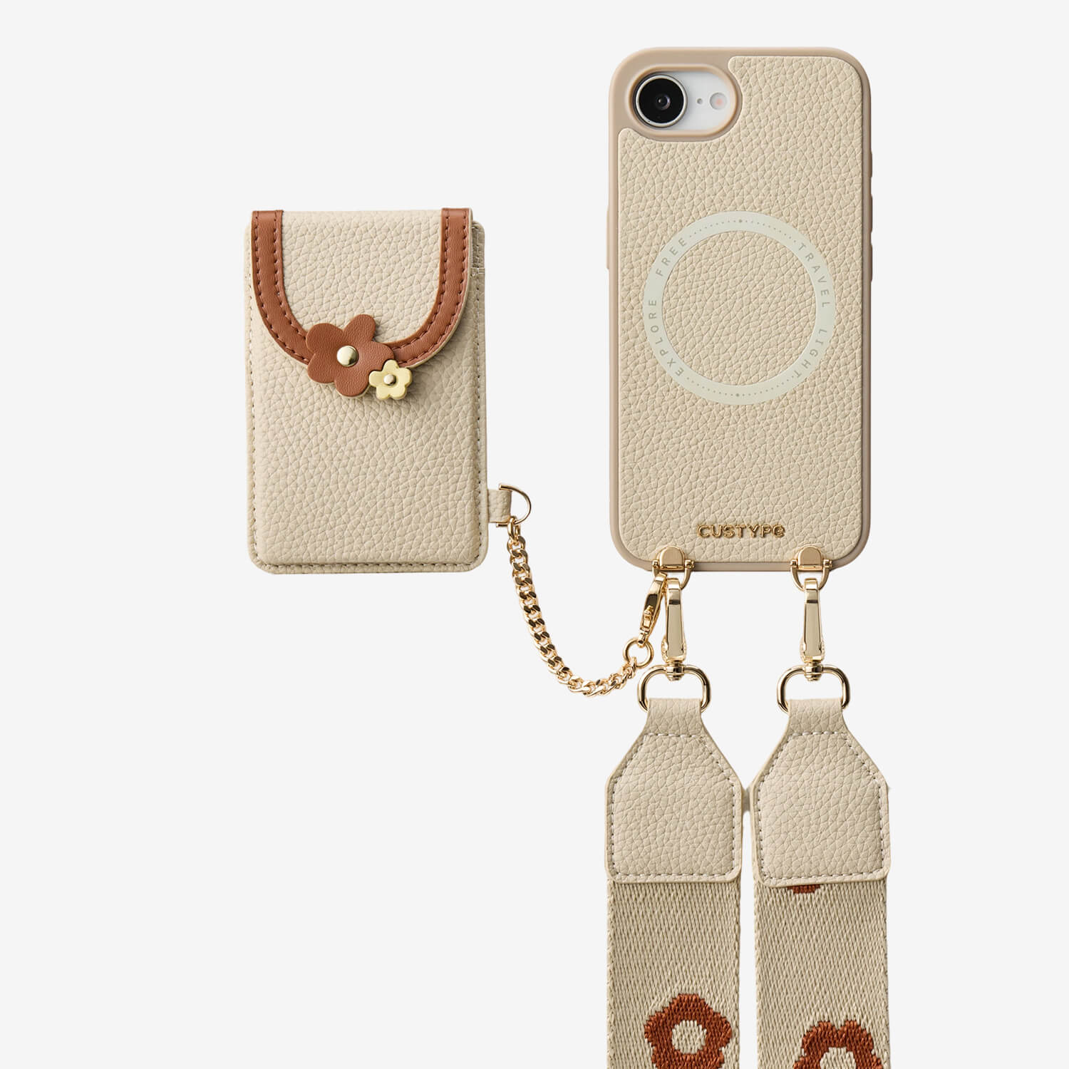 Vertical Wallet- iPhone Wallet Case with Webbing Strap