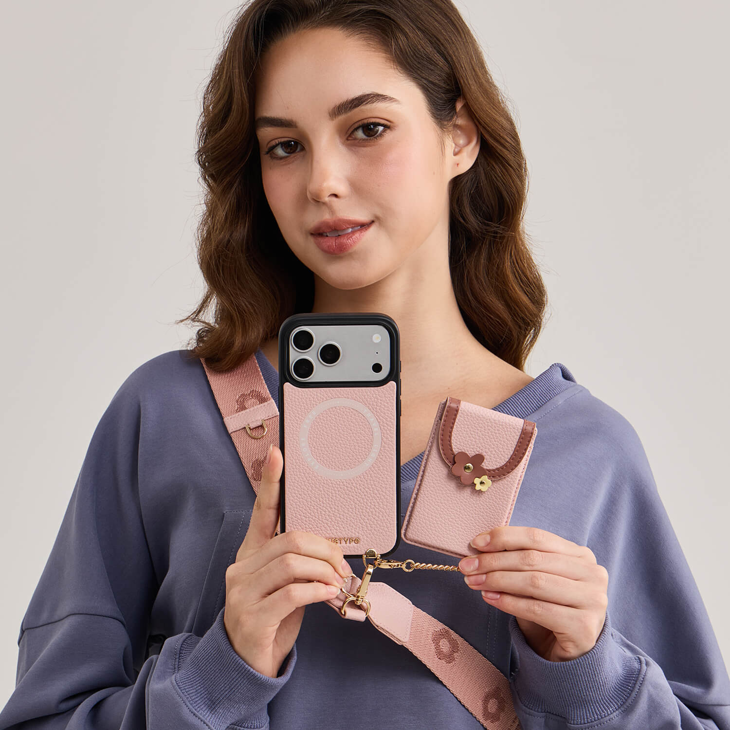 Vertical Wallet- iPhone Wallet Case with Webbing Strap