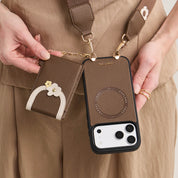 Vertical Wallet- iPhone Wallet Case with Webbing Strap