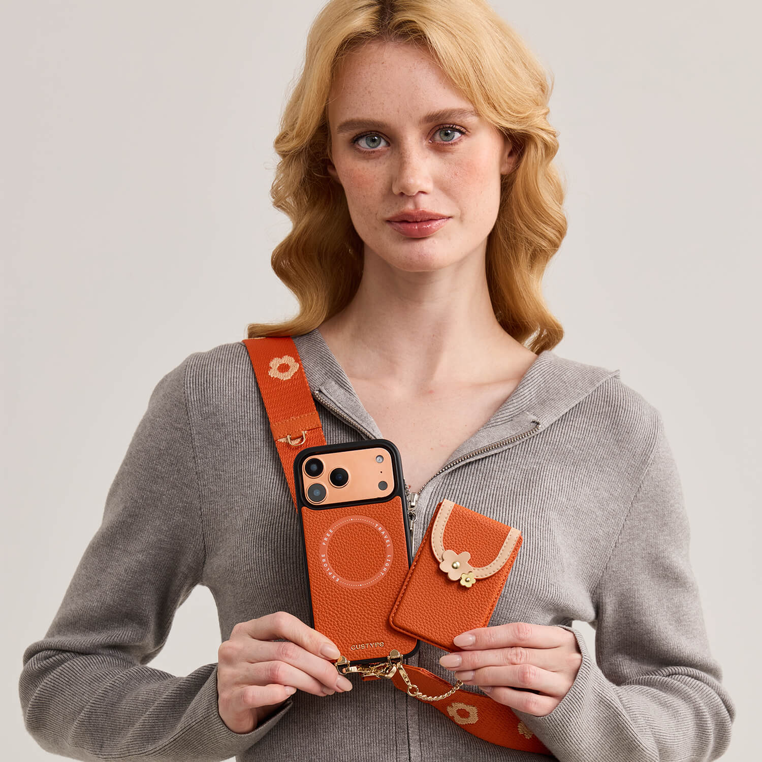Vertical Wallet- iPhone Wallet Case with Webbing Strap