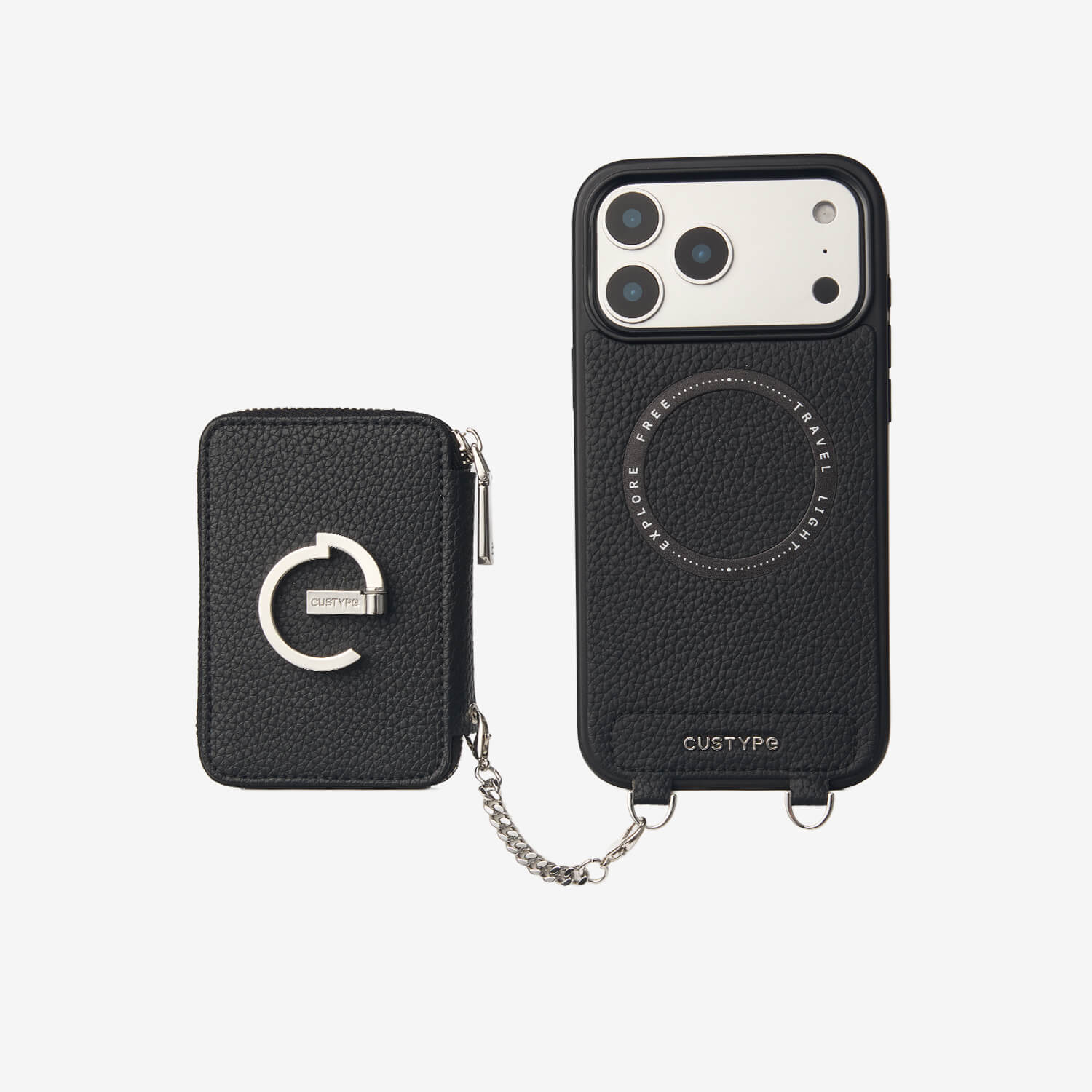 Silver Edge Kit- Magnetic Phone Case with Stand & Card Slots-Mobile Phone Cases-DETACHABLE WALLET & WIRELESS CHARGING