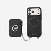 Silver Edge Kit- Magnetic Phone Case with Stand & Card Slots-Mobile Phone Cases-DETACHABLE WALLET & WIRELESS CHARGING