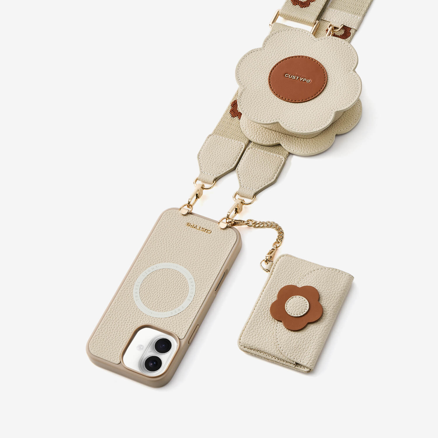 Bloom Pal- Crossbody Phone Case with Airpods Pouch & Wallet-Mobile Phone Cases-Custype