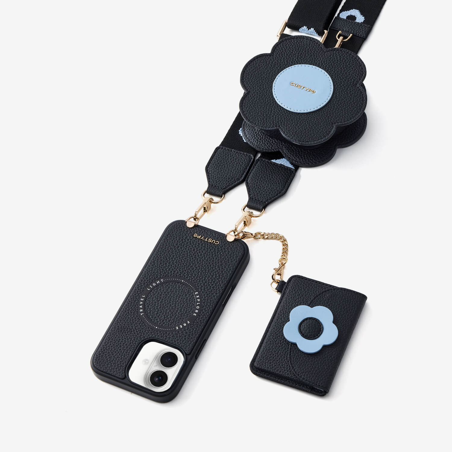 Bloom Pal- Crossbody Phone Case with Airpods Pouch & Wallet-Mobile Phone Cases-Custype