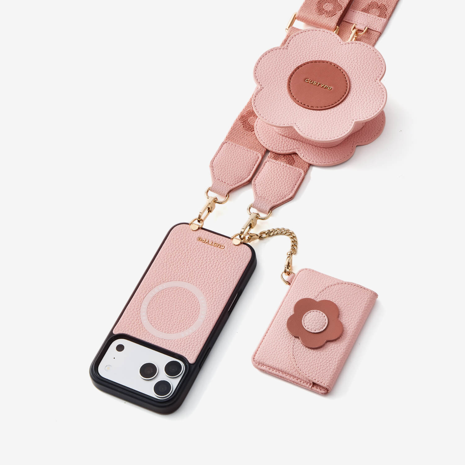 Bloom Pal- Crossbody Phone Case with Airpods Pouch & Wallet-Mobile Phone Cases-Custype