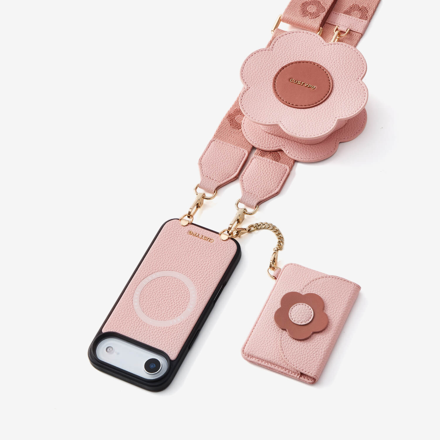 Bloom Pal- Crossbody Phone Case with Airpods Pouch & Wallet-Mobile Phone Cases-Custype