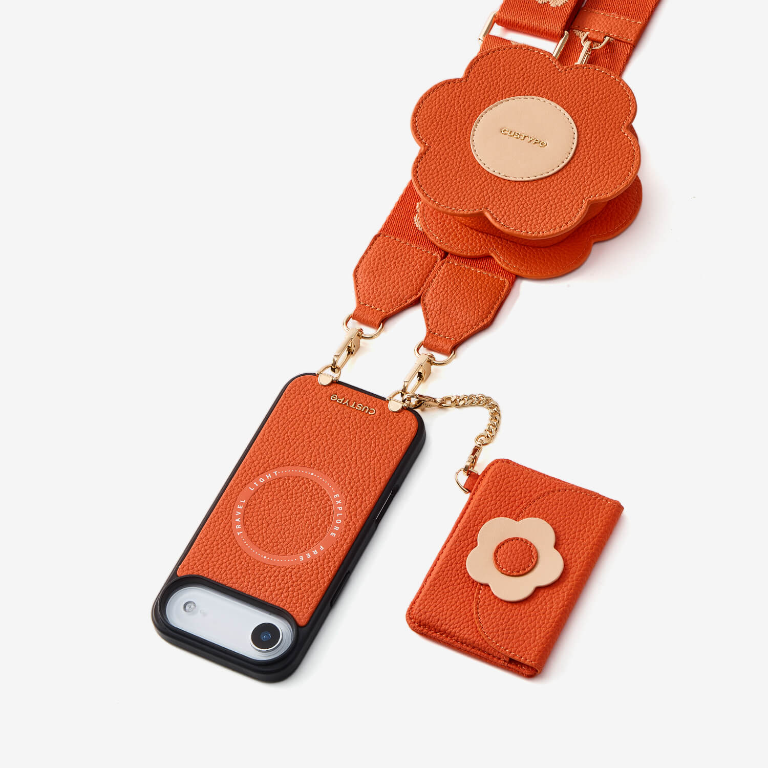 Bloom Pal- Crossbody Phone Case with Airpods Pouch & Wallet-Mobile Phone Cases-Custype