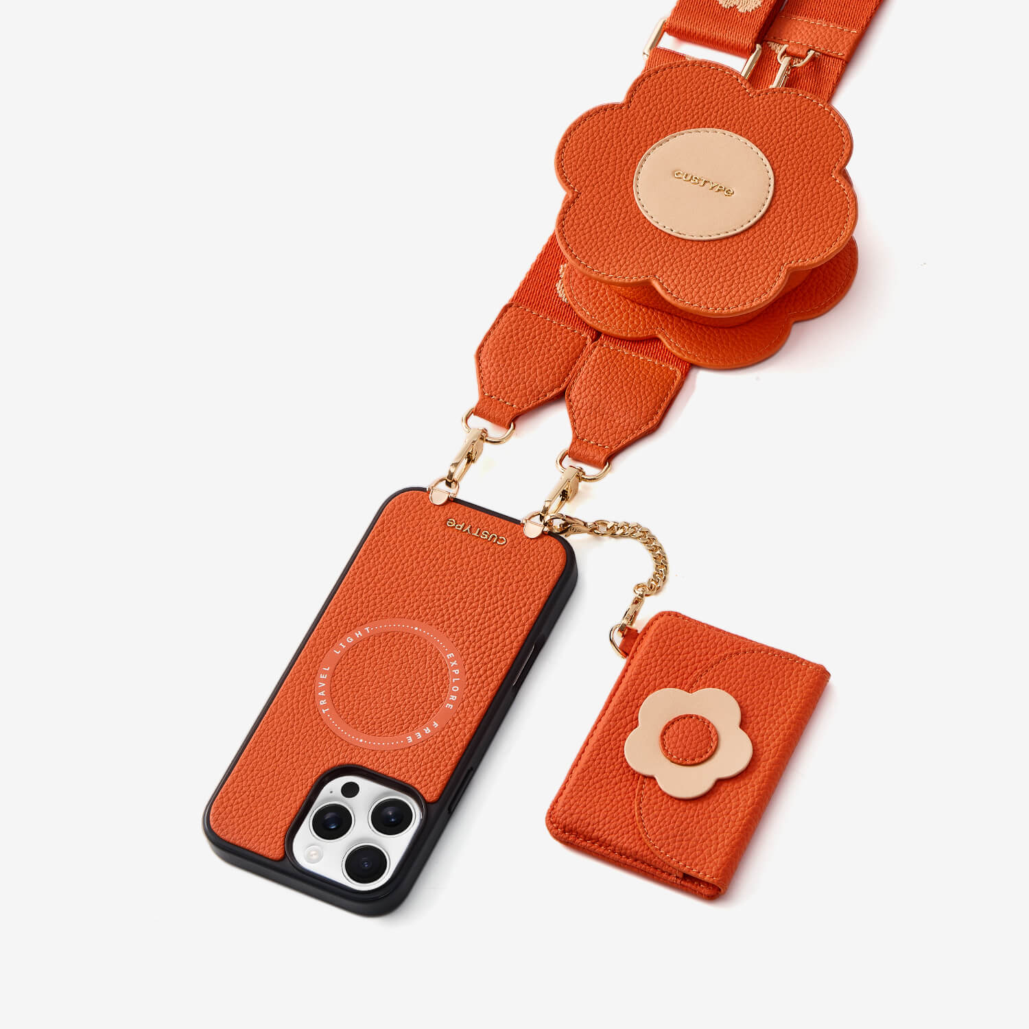 Bloom Pal- Crossbody Phone Case with Airpods Pouch & Wallet-Mobile Phone Cases-Custype