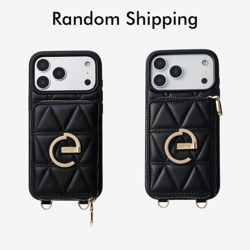 LuxeCharm- Triangle Argyle Phone Case with Adjustable Chain Strap