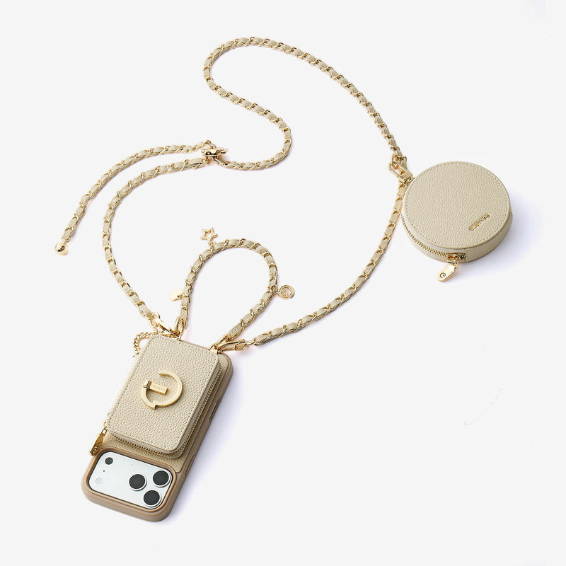 Allure Chain Series- Wallet Phone Case with Chain & Stand