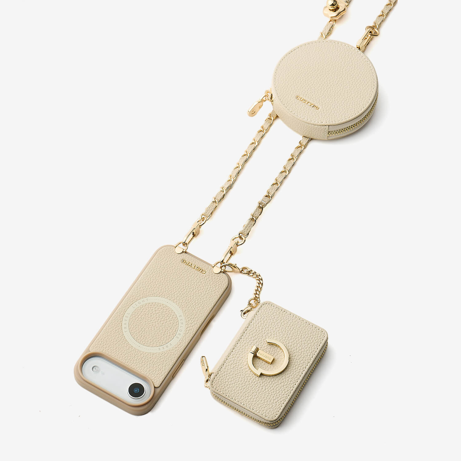 Allure Chain Series- Wallet Phone Case with Chain & Stand