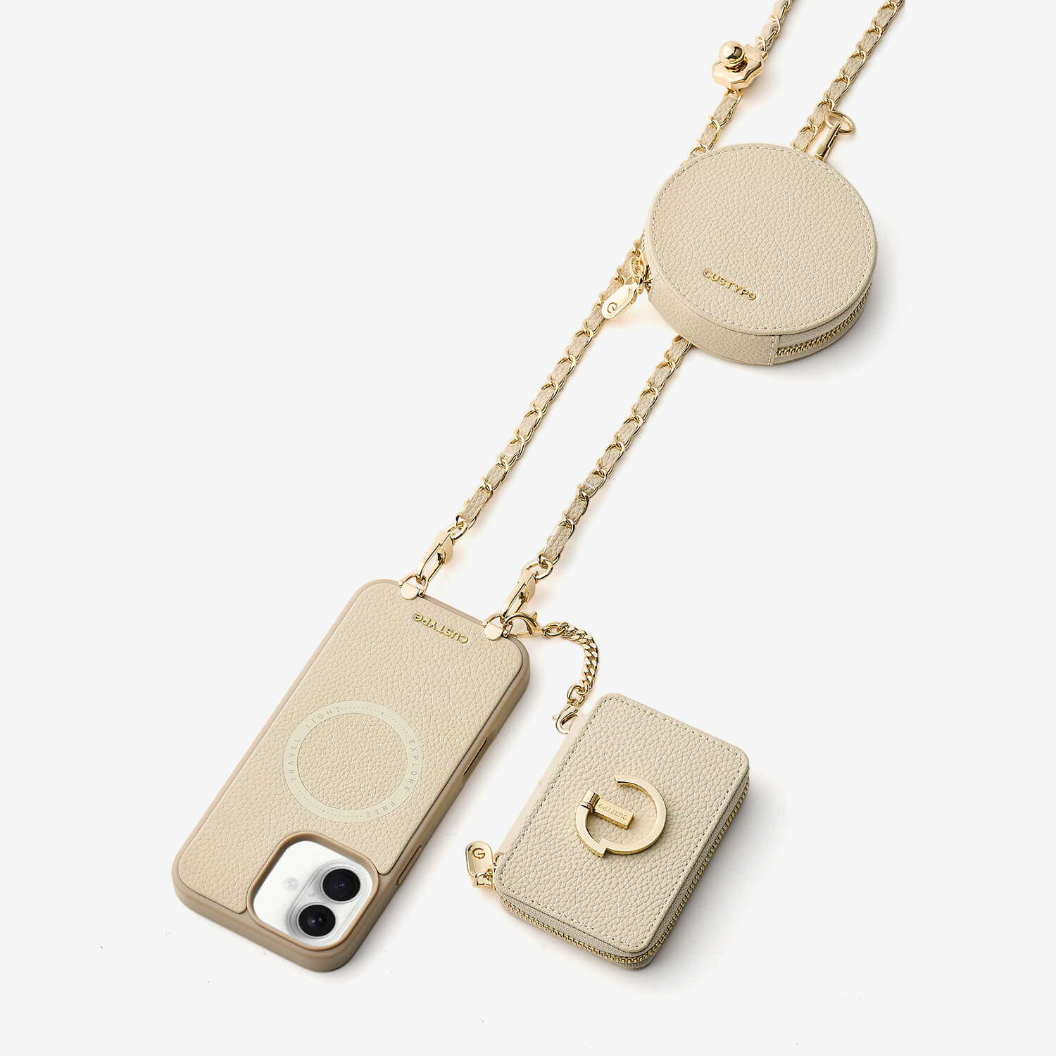 Allure Chain Series- Wallet Phone Case with Chain & Stand