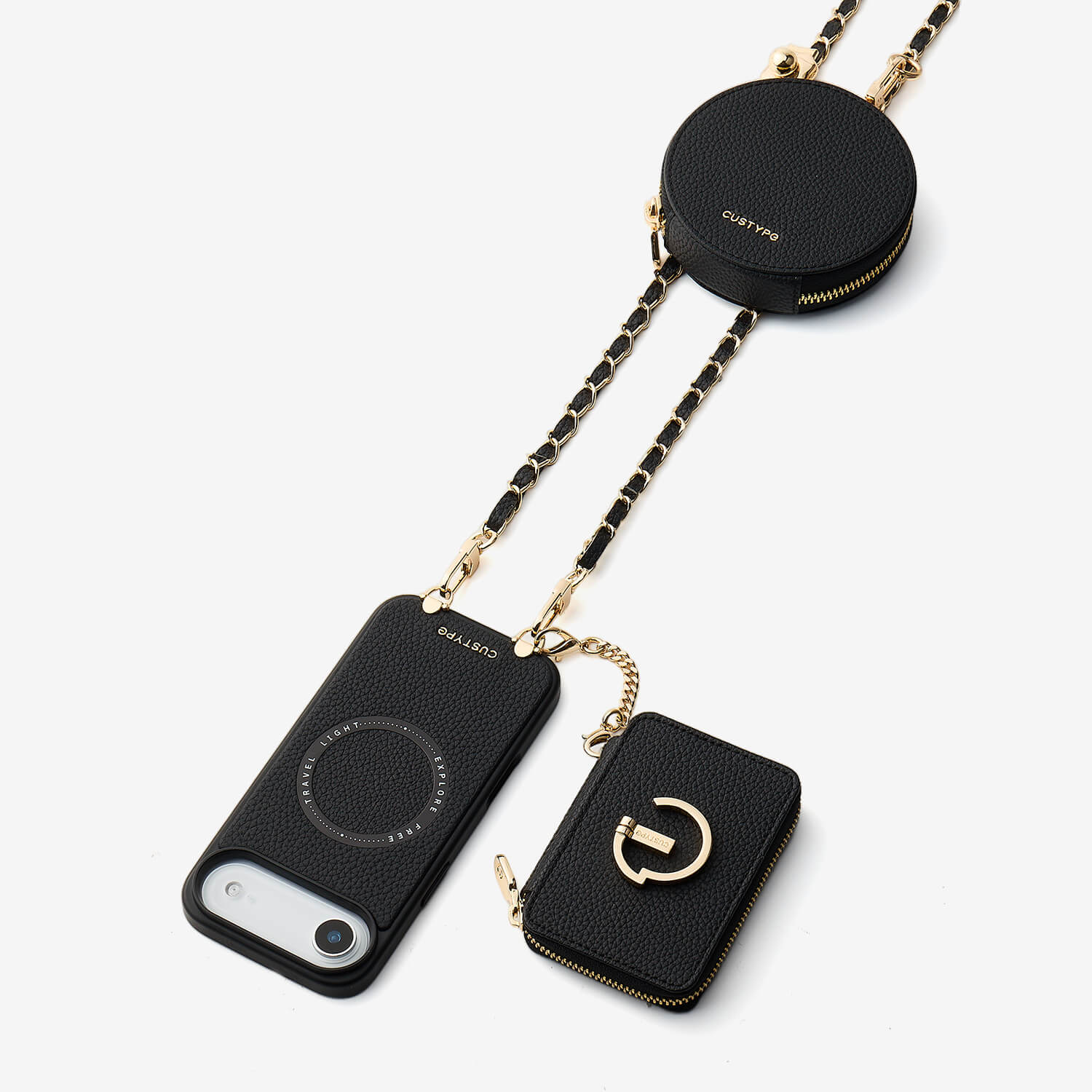 Allure Chain Series- Wallet Phone Case with Chain & Stand