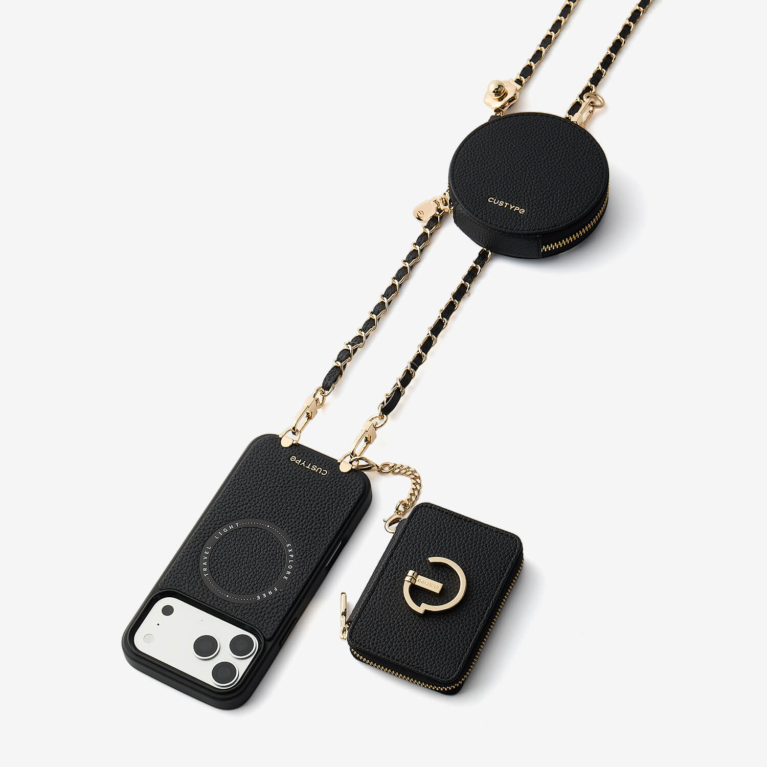 Allure Chain Series- Wallet Phone Case with Chain & Stand