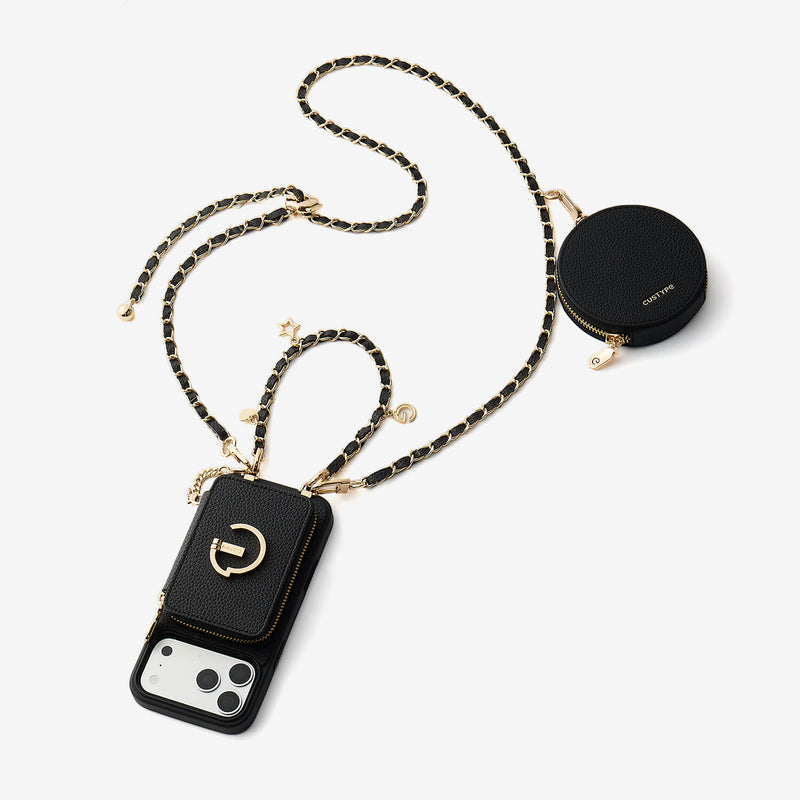 Allure Chain Series- Wallet Phone Case with Chain & Stand