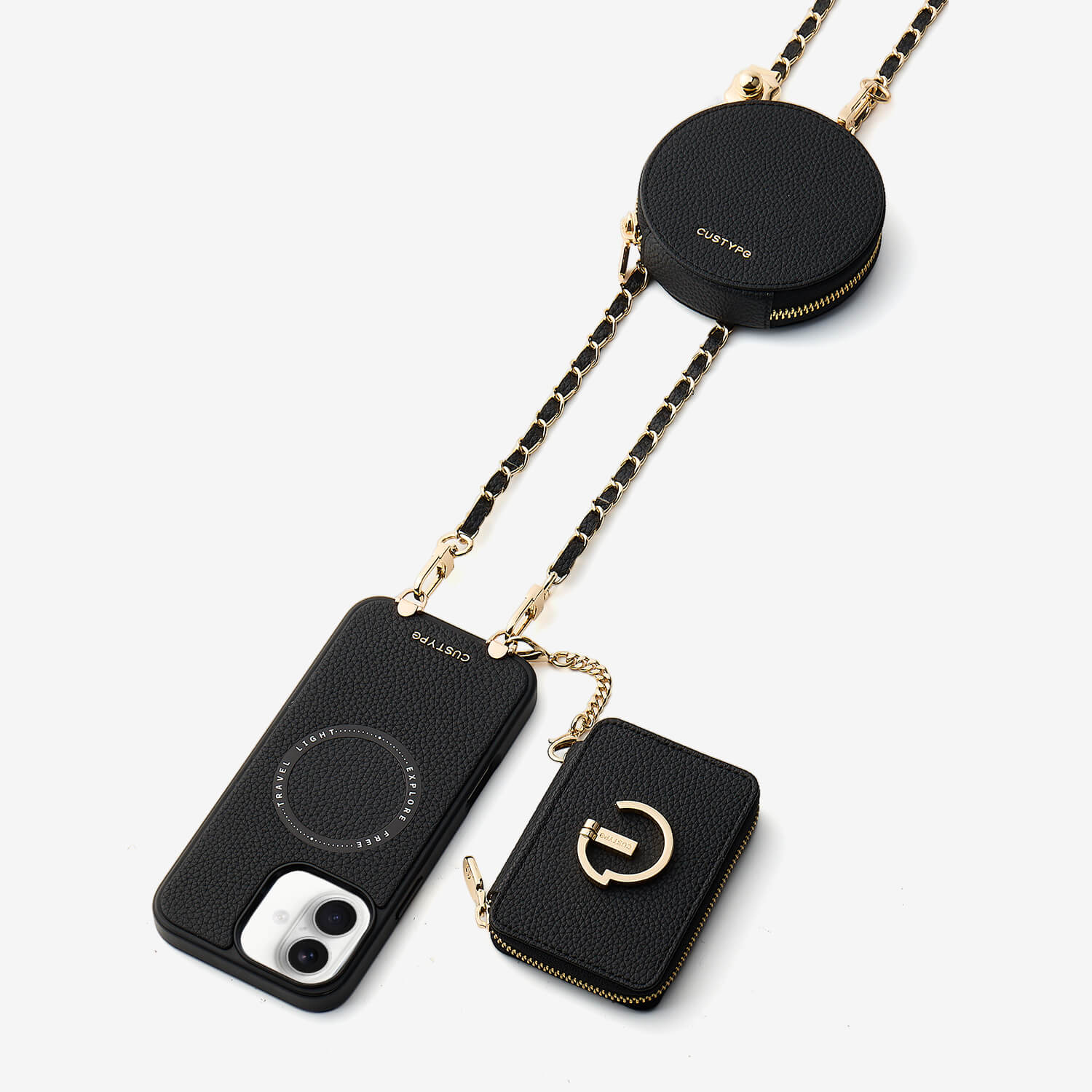 Allure Chain Series- Wallet Phone Case with Chain & Stand