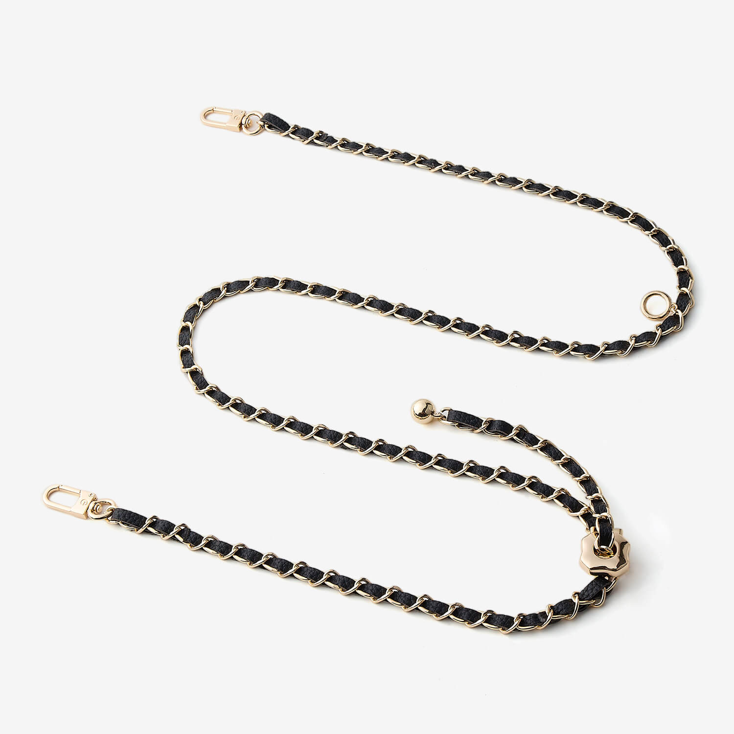 エレガントな調節可能なチェーンレザーショルダーストラップ - ライチ