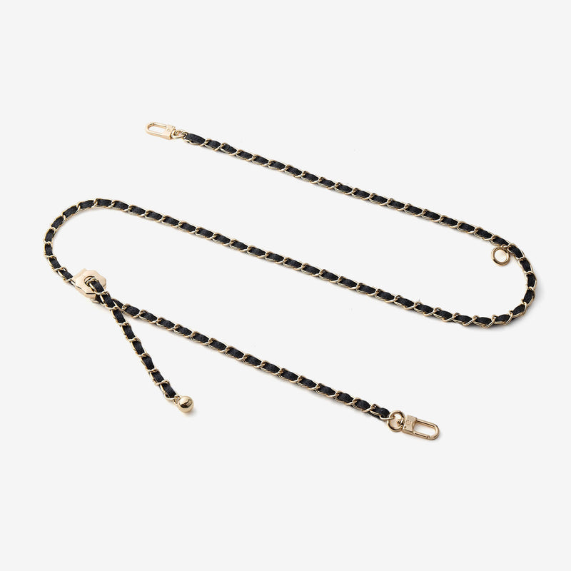Elegant Adjustable Chain Leather Shoulder Strap- Lychee-Custype