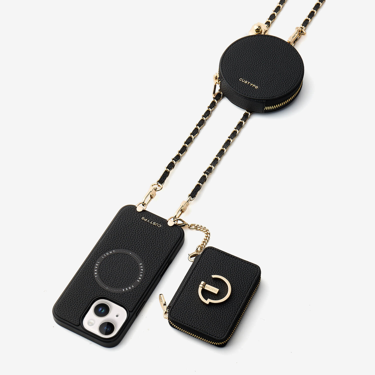 Allure Chain Series- Wallet Phone Case with Chain & Stand