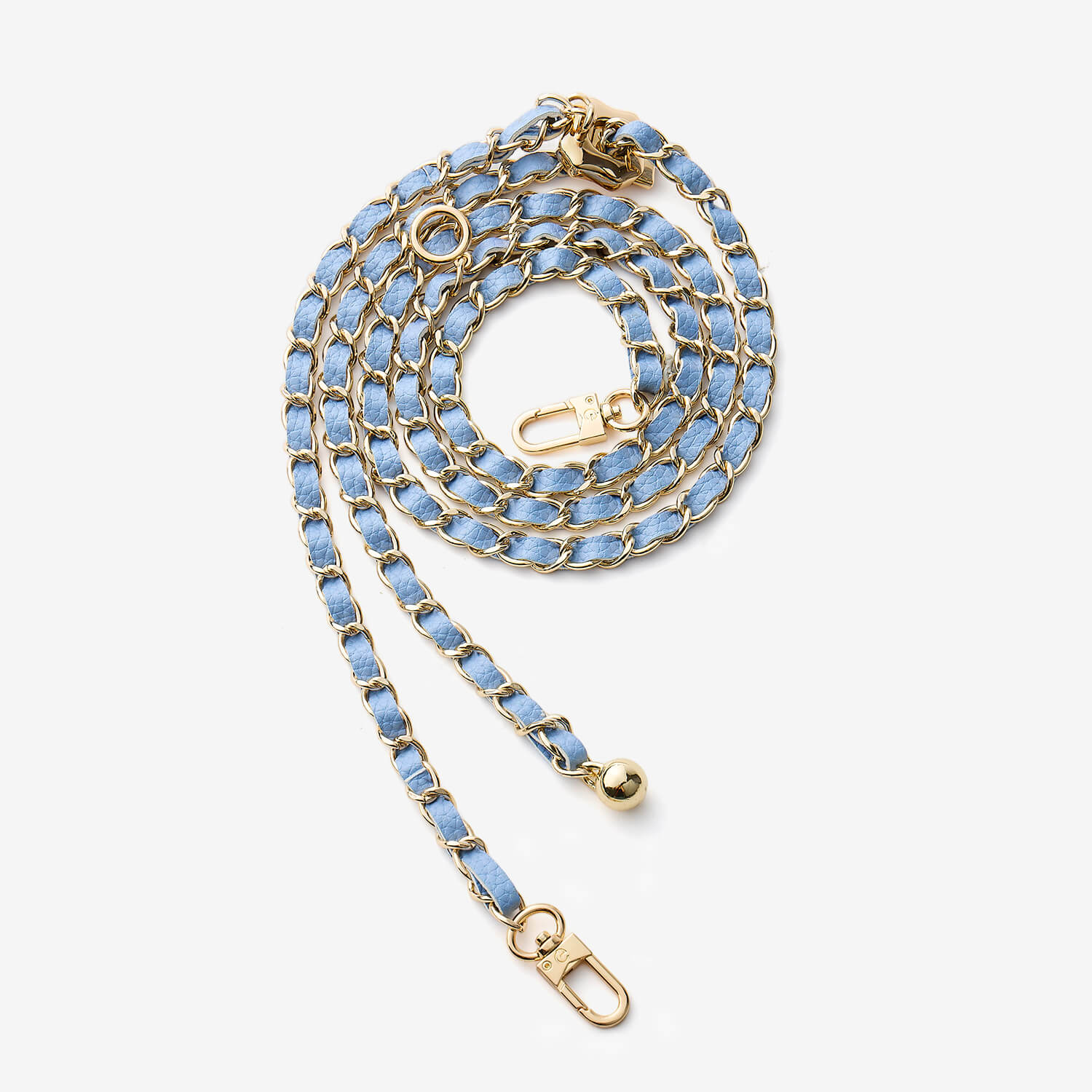 エレガントな調節可能なチェーンレザーショルダーストラップ - ライチ