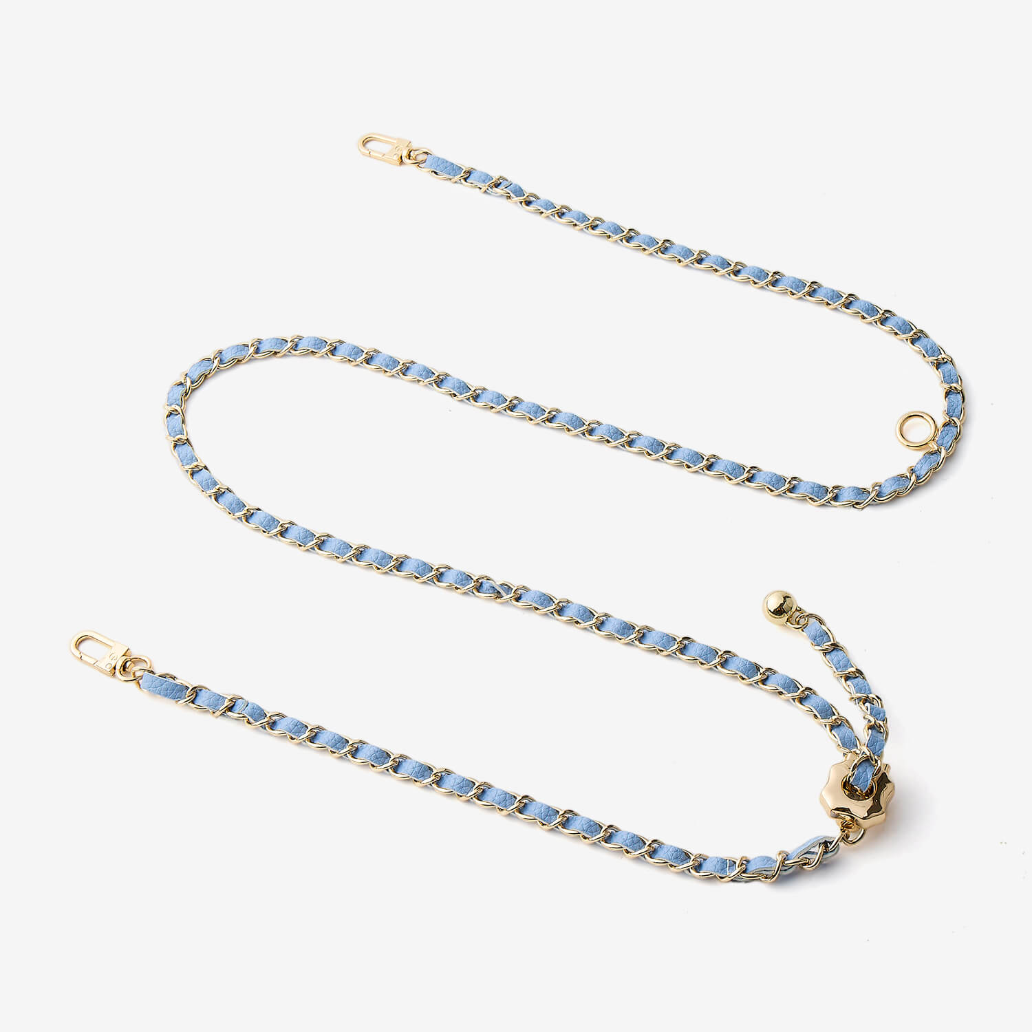 エレガントな調節可能なチェーンレザーショルダーストラップ - ライチ