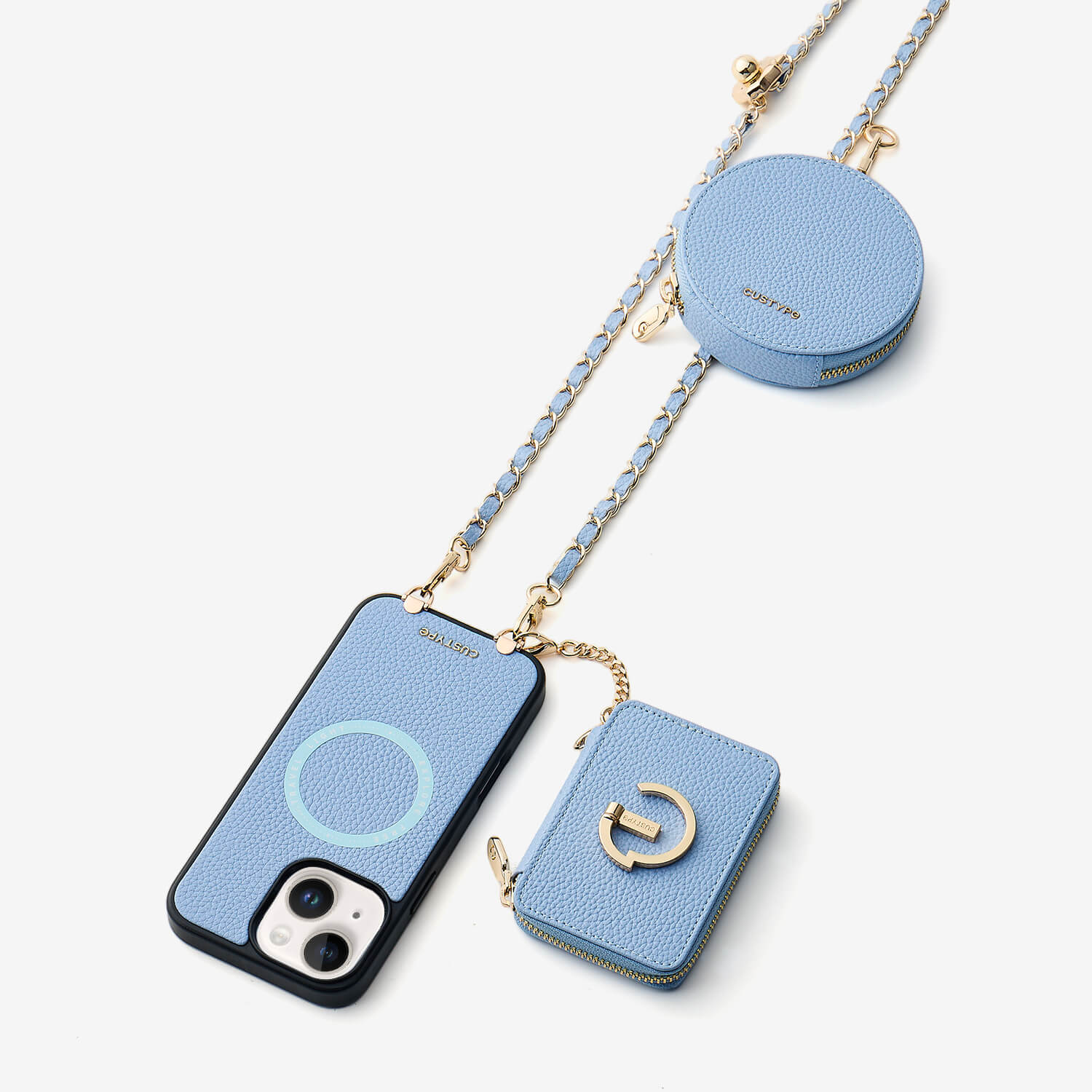 Allure Chain Series- Wallet Phone Case with Chain & Stand