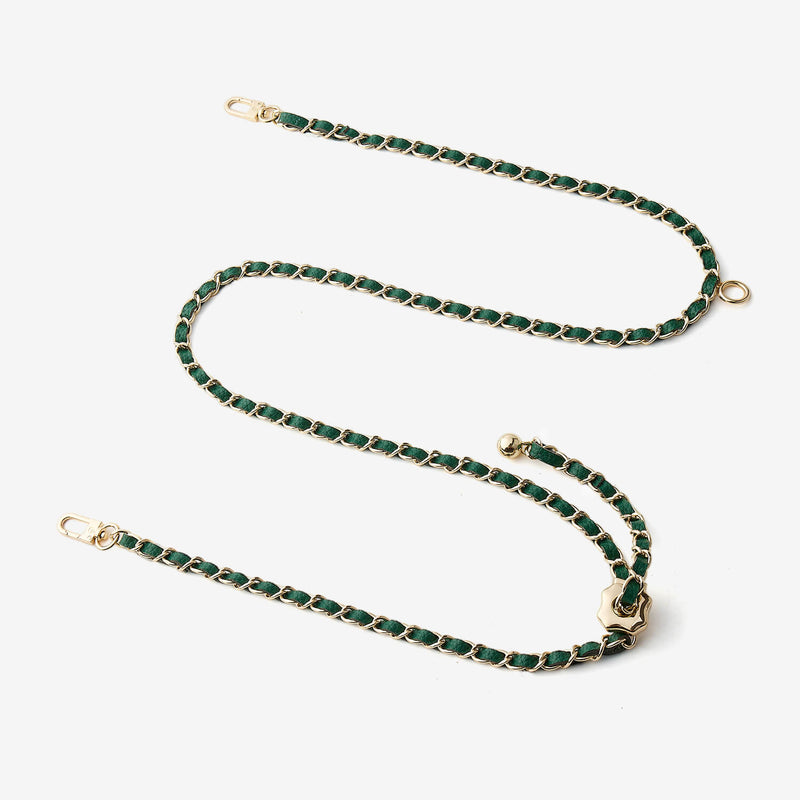 Elegant Adjustable Chain Leather Shoulder Strap- Lychee-Custype