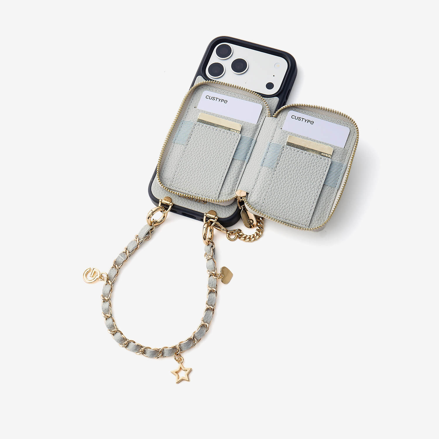 Allure Chain Series- Wallet Phone Case with Chain & Stand