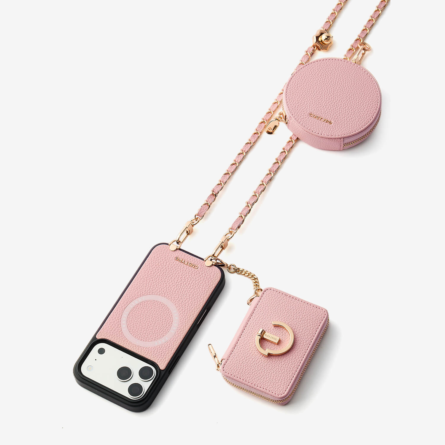 Allure Chain Series- Wallet Phone Case with Chain & Stand