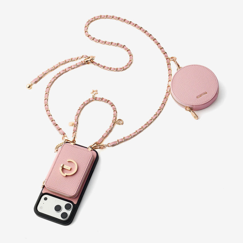 Allure Chain Series- Wallet Phone Case with Chain & Stand