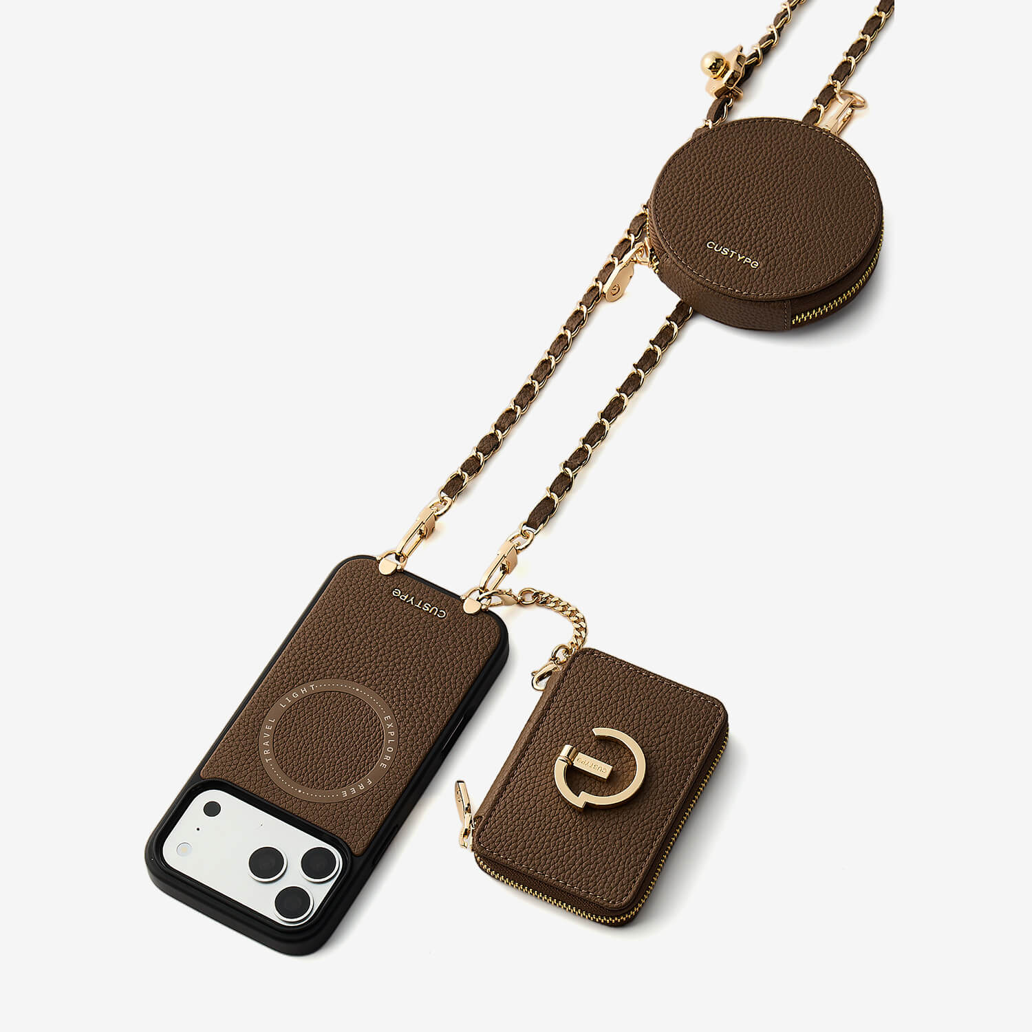 Allure Chain Series- Wallet Phone Case with Chain & Stand