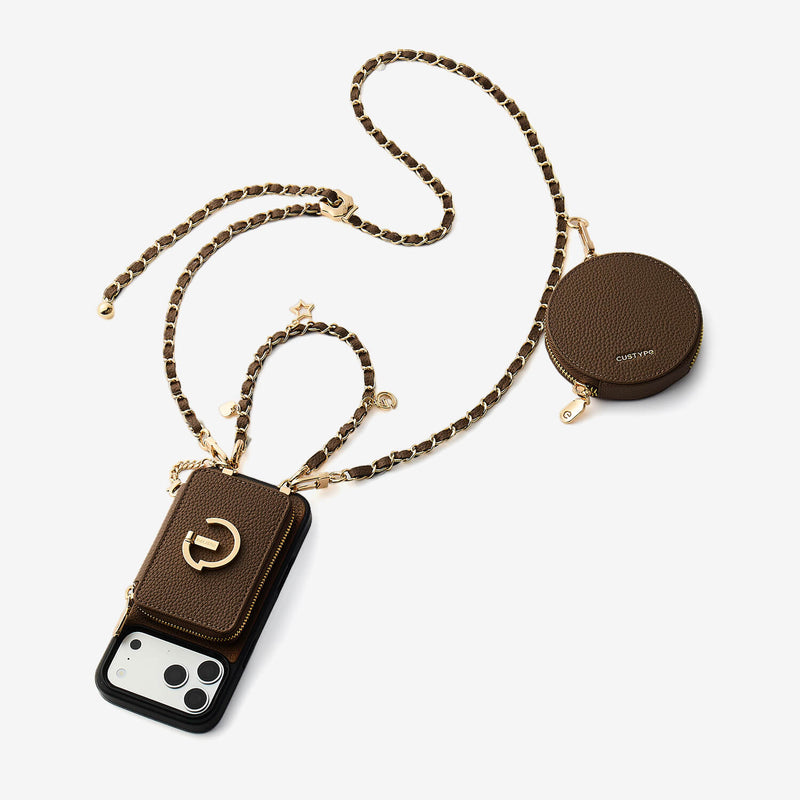 Allure Chain Series- Wallet Phone Case with Chain & Stand